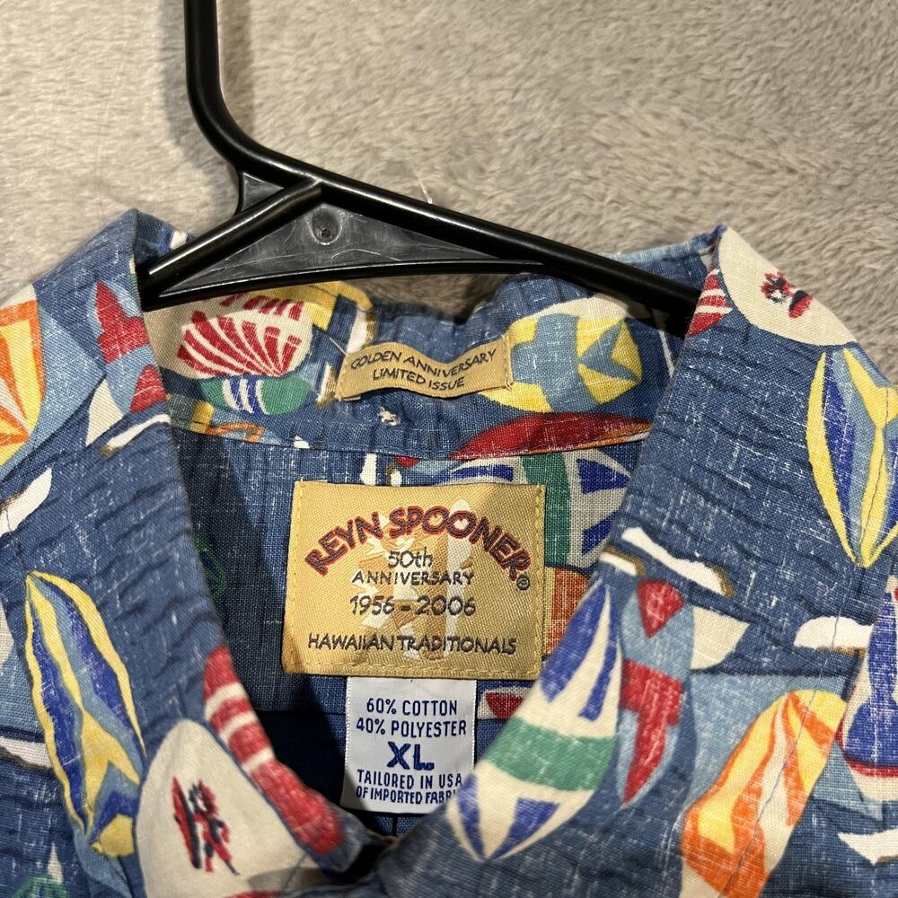Reyn Spooner Shirt Mens XL Sailboat Print Hawaiian Traditions 50th Anniversary - Picture 4 of 7